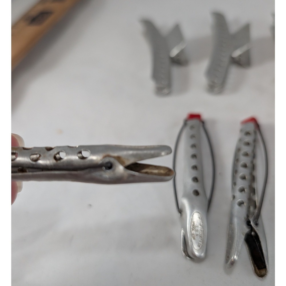 Vintage Tip-Top Products Aluminum Hair Wave Clips and Sectioning Clips 12pc Set - Picture 4 of 5